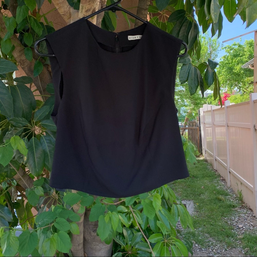 Alice + Olivia black top with a zipper on the back!